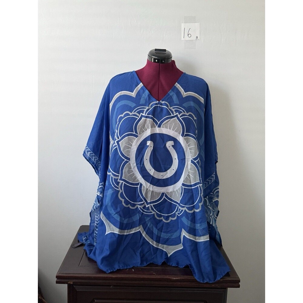 NFL Indianapolis Colts Little Earth Mandala Kaftan Poncho One Size Blue